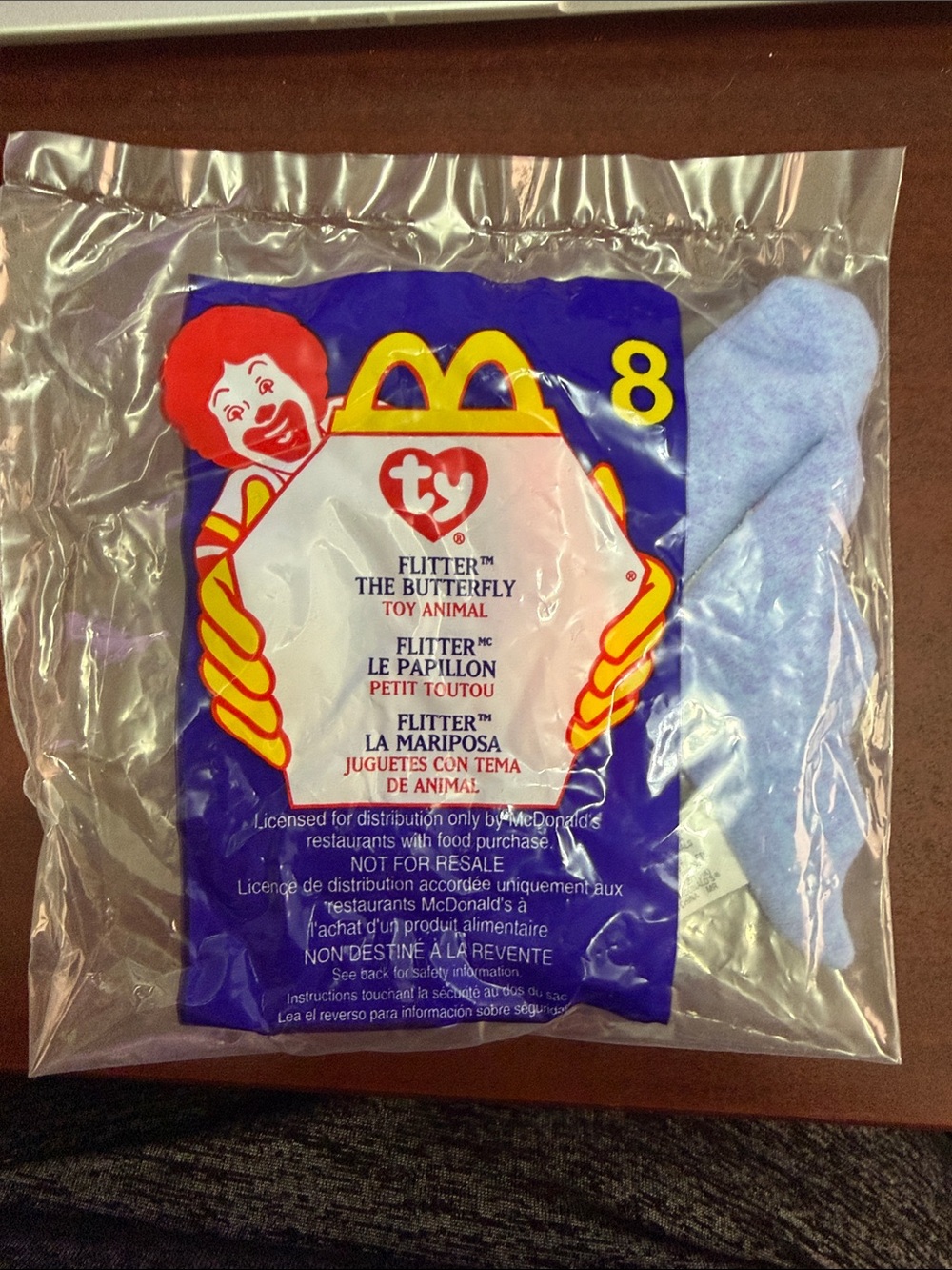 Vintage 2000 McDonald's Ty Flitter the Butterfly Plush #8 in package SEALED - Picture 2 of 4